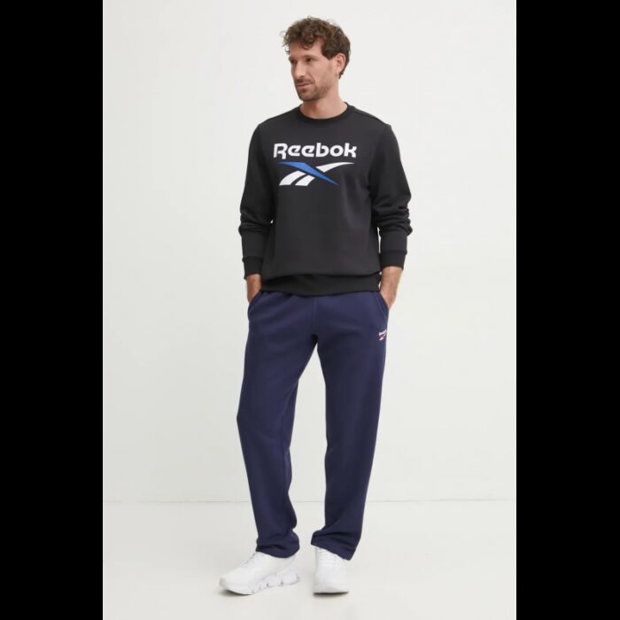 ⁦Reebok Mens' Identity Big Logo Fleece Sweatshirt-Black⁩ - الصورة ⁦2⁩