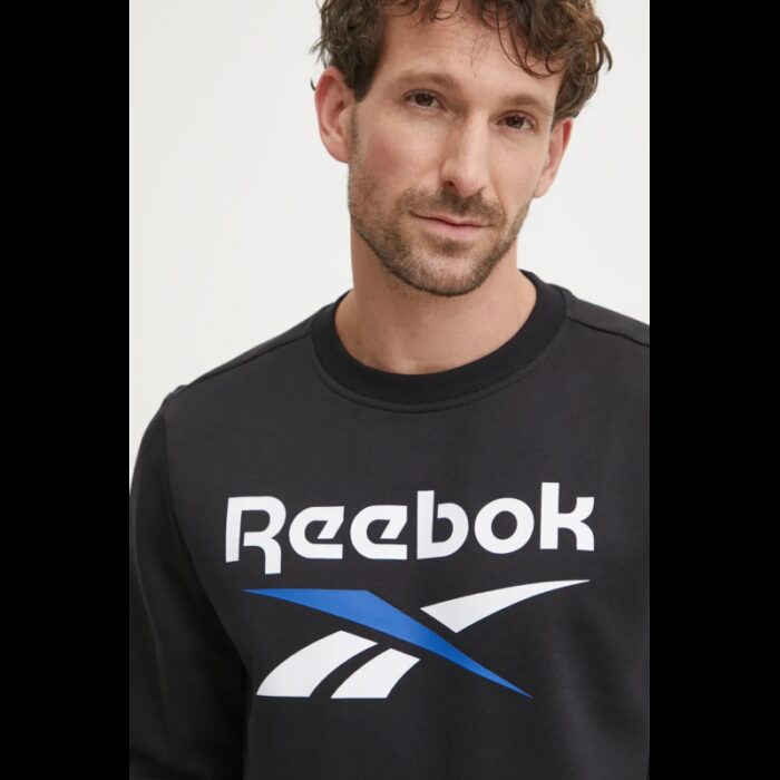 ⁦Reebok Mens' Identity Big Logo Fleece Sweatshirt-Black⁩ - الصورة ⁦4⁩