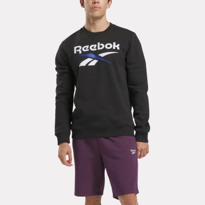 ⁦Reebok Mens' Identity Big Logo Fleece Sweatshirt-Black⁩ - الصورة ⁦5⁩