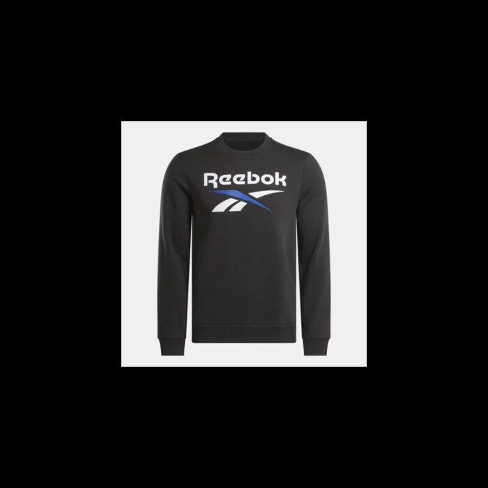 ⁦Reebok Mens' Identity Big Logo Fleece Sweatshirt-Black⁩ - الصورة ⁦6⁩