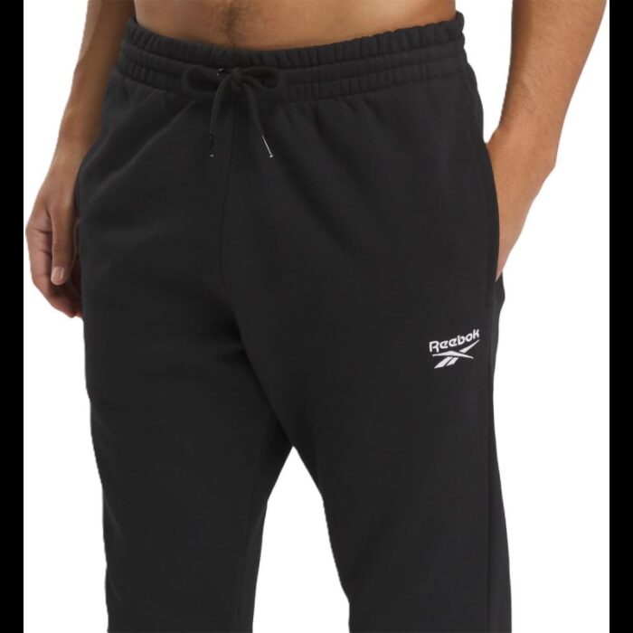 ⁦Reebok Mens' Identity Small Logo Fleece Joggers-Black⁩ - الصورة ⁦3⁩