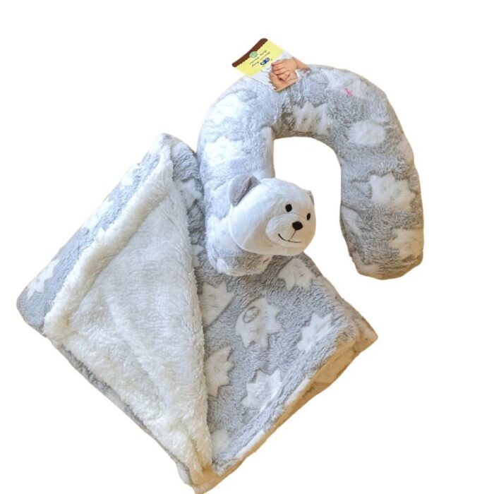 ⁦حرام للبيبي مع مخدة لون سكني فاتح⁩ - الصورة ⁦2⁩