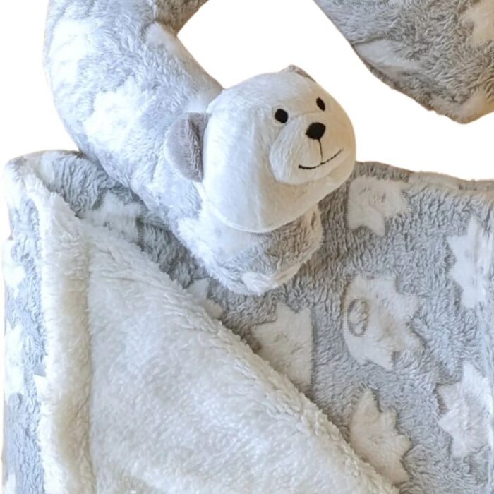 ⁦حرام للبيبي مع مخدة لون سكني فاتح⁩ - الصورة ⁦3⁩