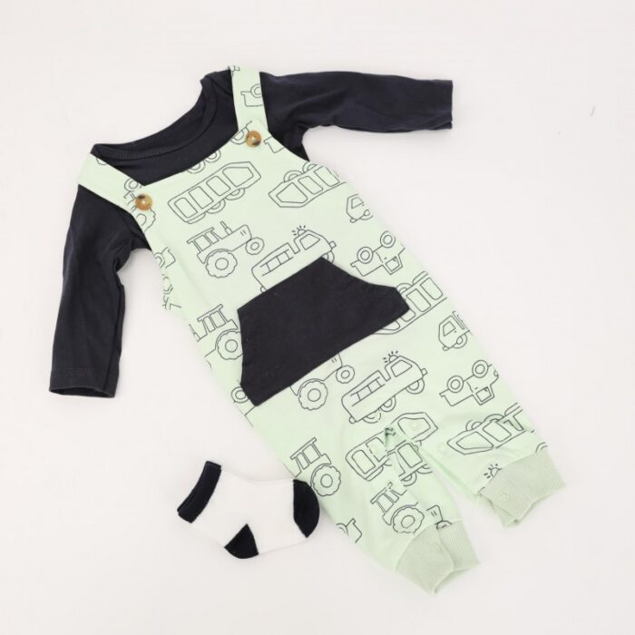 103379320_67de1b8c2e927 أفرهول 3 قطع لون فستقي و كحلي - الصورة 1