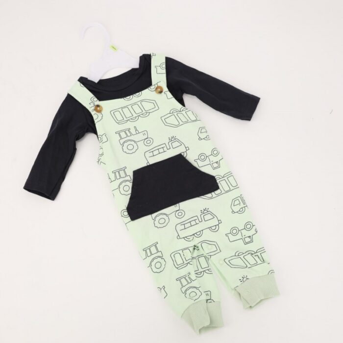 ⁦أفرهول 3 قطع لون فستقي و كحلي⁩ - الصورة ⁦3⁩