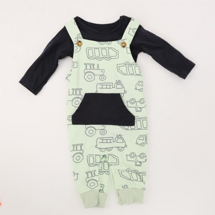 ⁦أفرهول 3 قطع لون فستقي و كحلي⁩ - الصورة ⁦4⁩