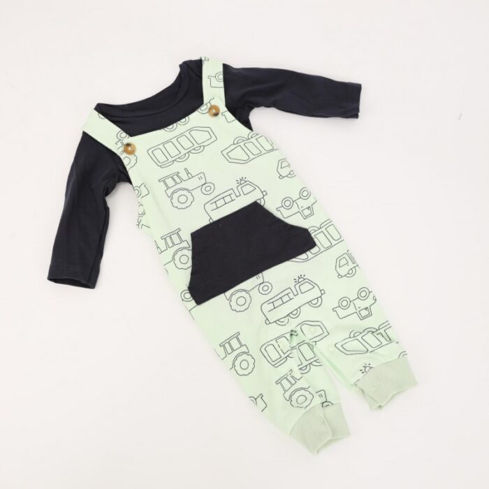 ⁦أفرهول 3 قطع لون فستقي و كحلي⁩ - الصورة ⁦5⁩