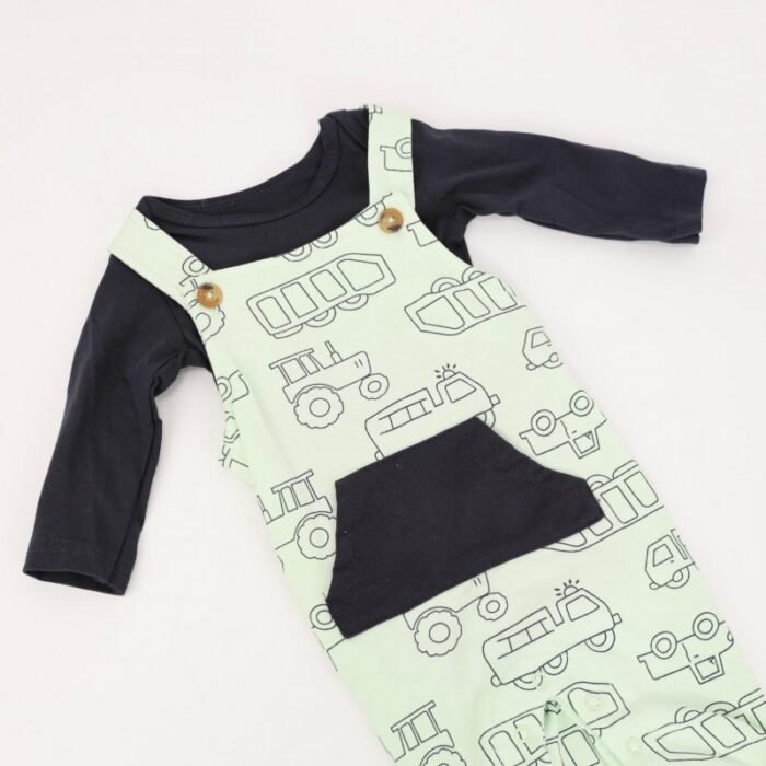 ⁦أفرهول 3 قطع لون فستقي و كحلي⁩ - الصورة ⁦6⁩