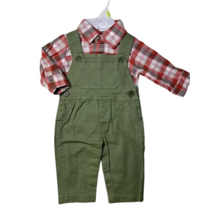 103379322_67de1b8e4cea7 طقم أفرهول قطعتين لون برتقالي و أخضر - الصورة 1