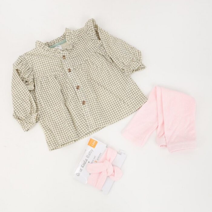 ⁦طقم 3 قطع لون بيج وزهري⁩ - الصورة ⁦6⁩