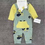 طقم أفرهول 3 قطع لون أصفر وأخضر