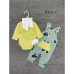 ⁦طقم أفرهول 3 قطع لون أصفر وأخضر⁩ - الصورة ⁦2⁩