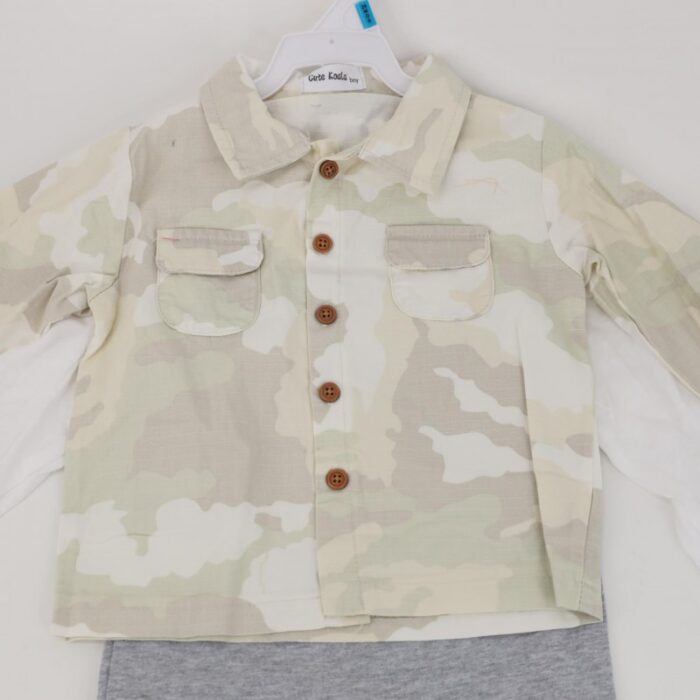 ⁦طقم 3 قطع للأطفال لون أبيض وأخضر فاتح⁩ - الصورة ⁦11⁩