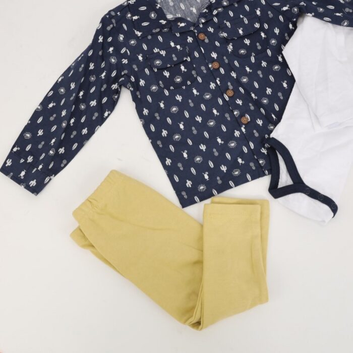 ⁦طقم 3 قطع للأطفال لون كحلي و أصفر⁩ - الصورة ⁦5⁩