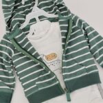 طقم 3 قطع للأطفال لون أخضر ورمادي