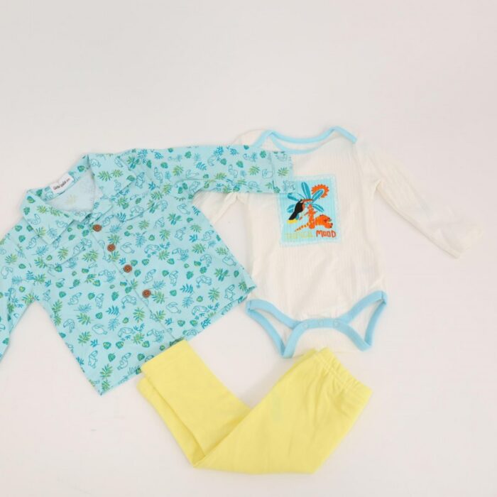 103379339_67de1bb00cd28 طقم 3 قطع للأطفال لون أزرق فاتح و أصفر - الصورة 1