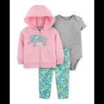 ⁦طقم 3 قطع للأطفال لون زهري و أزرق مورد⁩ - الصورة ⁦5⁩