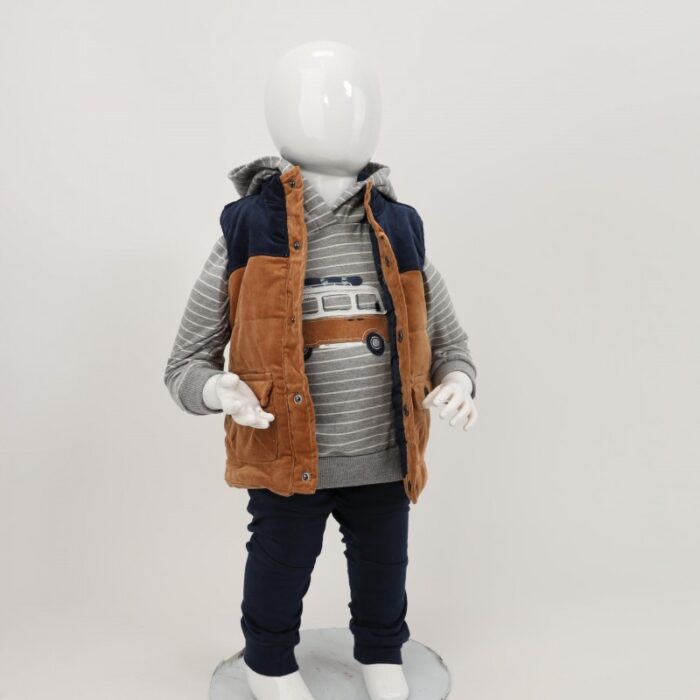 103379346_67de1bbb90b88 طقم 3 قطع فست للأطفال لون بني وكحلي و سكني - الصورة 1