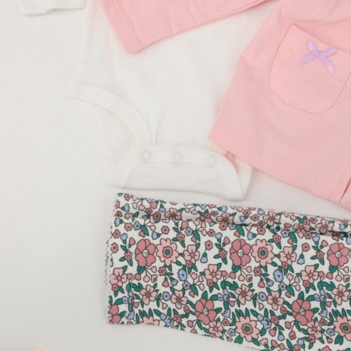 103379347_67de1bbb94426 طقم للأطفال 3 قطع لون زهري فاتح - الصورة 1