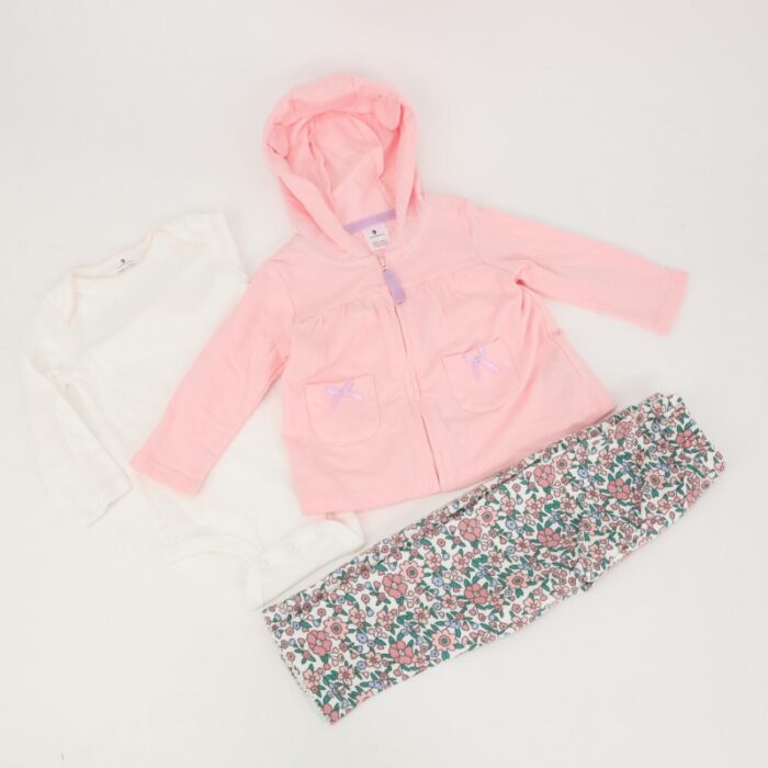 ⁦طقم للأطفال 3 قطع لون زهري فاتح⁩ - الصورة ⁦9⁩