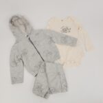 طقم للأطفال 3 قطع لون سكني فاتح