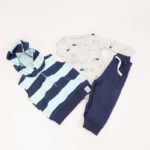 ⁦طقم للأطفال 3 قطع لون أزرق فاتح و كحلي⁩ - الصورة ⁦3⁩