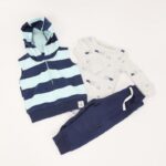 ⁦طقم للأطفال 3 قطع لون أزرق فاتح و كحلي⁩ - الصورة ⁦4⁩