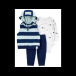 ⁦طقم للأطفال 3 قطع لون أزرق فاتح و كحلي⁩ - الصورة ⁦9⁩