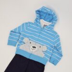 طقم للأطفال 3 قطع لون أزرق فاتح و كحلي