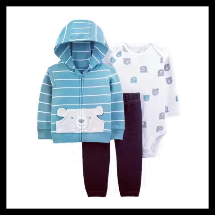 ⁦طقم للأطفال 3 قطع لون أزرق فاتح و كحلي⁩ - الصورة ⁦8⁩