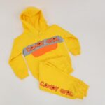 بجامة للأطفال قطعتين لون أصفر بتصميم Candy Girl