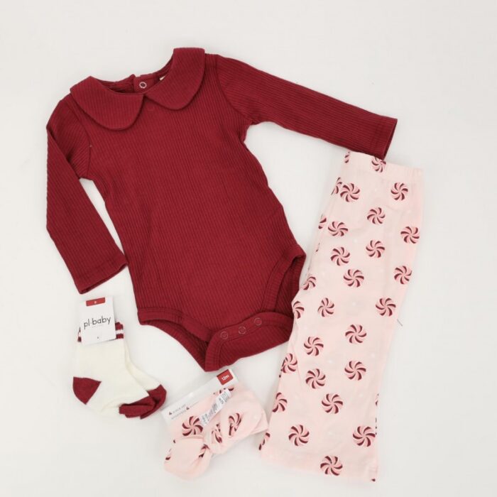 ⁦طقم 4 قطع للأطفال لون خمري وزهري⁩ - الصورة ⁦7⁩