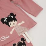 ⁦طقم للأطفال قطعتين لون زهري⁩ - الصورة ⁦2⁩