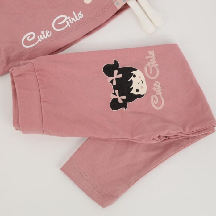 ⁦طقم للأطفال قطعتين لون زهري⁩ - الصورة ⁦4⁩