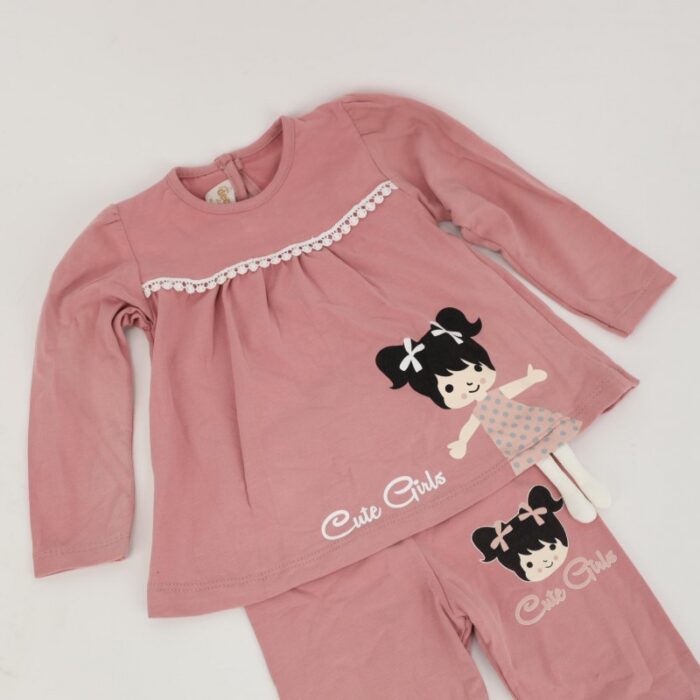 ⁦طقم للأطفال قطعتين لون زهري⁩ - الصورة ⁦6⁩