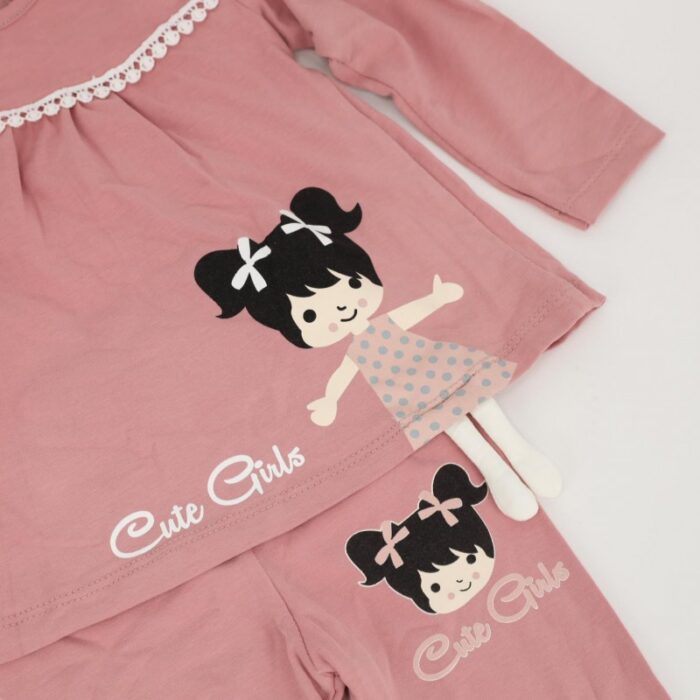 ⁦طقم للأطفال قطعتين لون زهري⁩ - الصورة ⁦7⁩