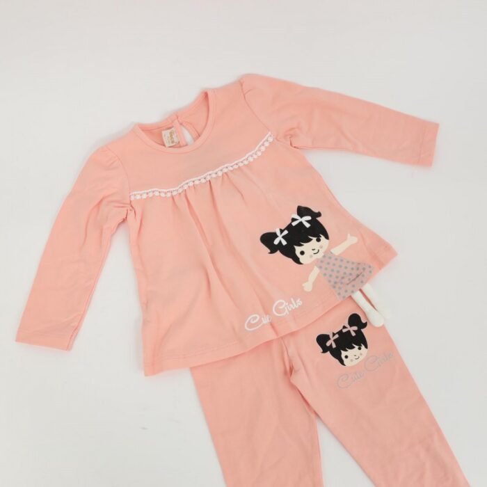 ⁦طقم قطعتين للأطفال لون مشمشي⁩ - الصورة ⁦4⁩