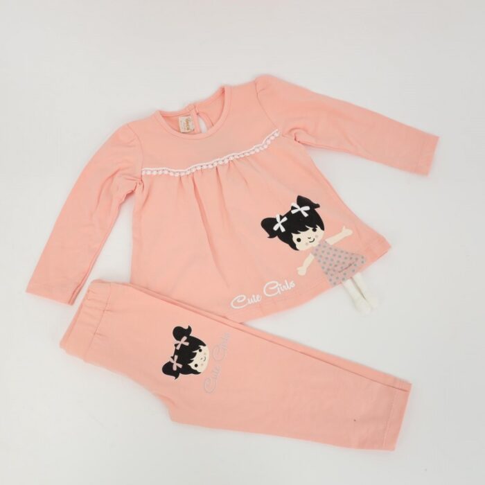 ⁦طقم قطعتين للأطفال لون مشمشي⁩ - الصورة ⁦7⁩