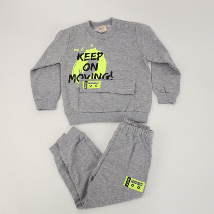 ⁦طقم للأطفال قطعتين لون سكني فاتح⁩ - الصورة ⁦3⁩