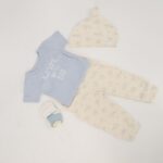 ⁦طقم 4 قطع للأطفال لون أزرق فاتح وبيج⁩ - الصورة ⁦2⁩