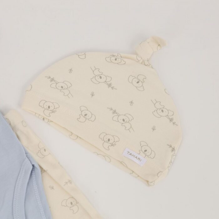 ⁦طقم 4 قطع للأطفال لون أزرق فاتح وبيج⁩ - الصورة ⁦7⁩