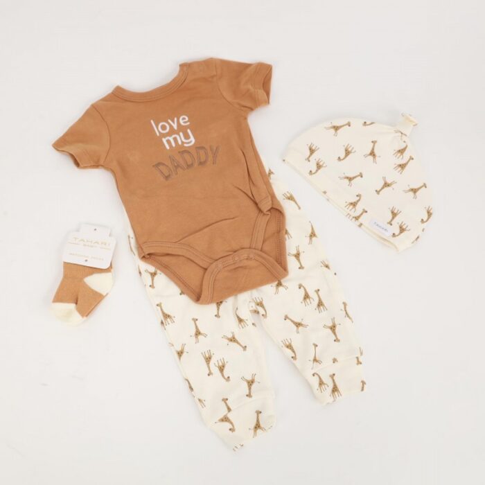 103379381_67de1c2e140a3 طقم 4 قطع للأطفال لون بني وبيج - الصورة 1