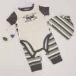 ⁦طقم 4 قطع للأطفال لون رمادي و أبيض⁩ - الصورة ⁦3⁩