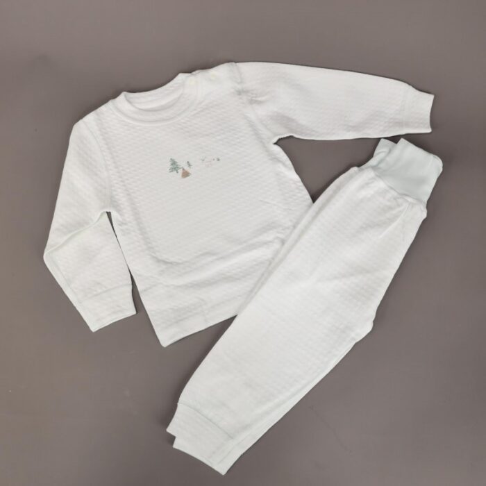 103379389_67de1c411a226 طقم للأطفال قطعتين لون أبيض - الصورة 1