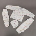 ⁦طقم حديثي الولادة 5 قطع لون أبيض⁩ - الصورة ⁦2⁩