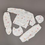 ⁦طقم حديثي الولادة 5 قطع لون أبيض⁩ - الصورة ⁦7⁩