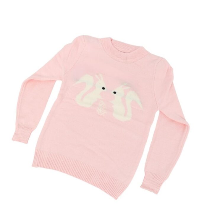 103379406_67de1c67b50fe بلوزة ربيعية للأطفال لون زهري فاتح بتصميم أرنب - الصورة 1