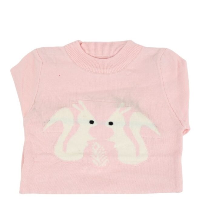 ⁦بلوزة ربيعية للأطفال لون زهري فاتح بتصميم أرنب⁩ - الصورة ⁦4⁩