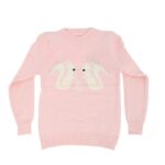 ⁦بلوزة ربيعية للأطفال لون زهري فاتح بتصميم أرنب⁩ - الصورة ⁦5⁩