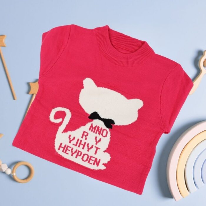 103379408_67de1c68afa56 بلوزة ربيعية لون فوشي بتصميم قطة - الصورة 1